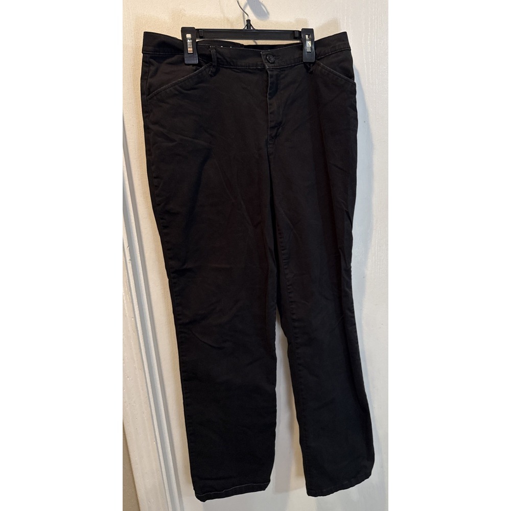 Lee All Day Pant Womens 10 Medium Black Straight Leg Stretch Chino